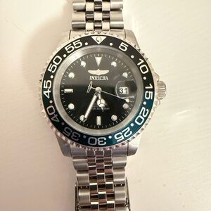 Invicta Pro Diver Men's Watch - Black Dial with Silver and Blue Accents — 40mm
